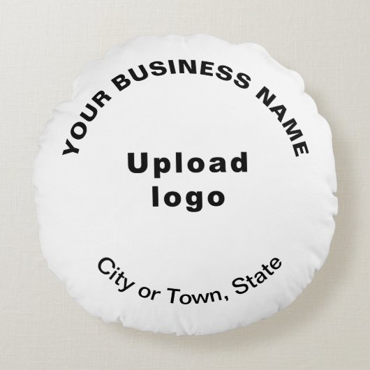 ビジネスブランドオンホワイトラウンド装飾用クッション ラウンドクッション (正面)
