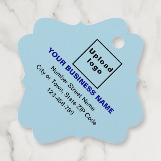 ビジネスブランドオンライトブルーファンシースクエアラベル フェイバータグ (裏面)