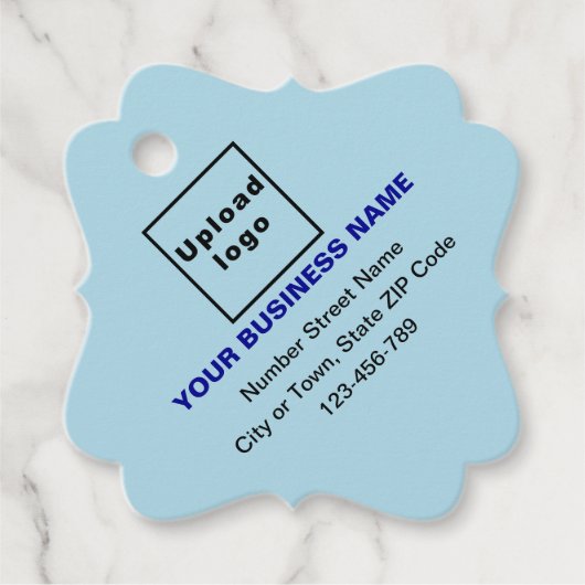 ビジネスブランドオンライトブルーファンシースクエアラベル フェイバータグ (正面)