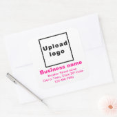 ビジネスブランドピンクミニマル文字オンホワイト スクエアシール (封筒)