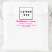 ビジネスブランドピンクミニマル文字オンホワイト スクエアシール (バッグ)