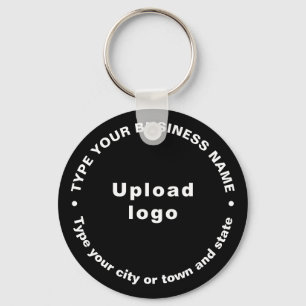 ビジネスブランドブラックラウンドキーチェーン キーホルダー