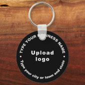 ビジネスブランドブラックラウンドキーチェーン キーホルダー (正面)