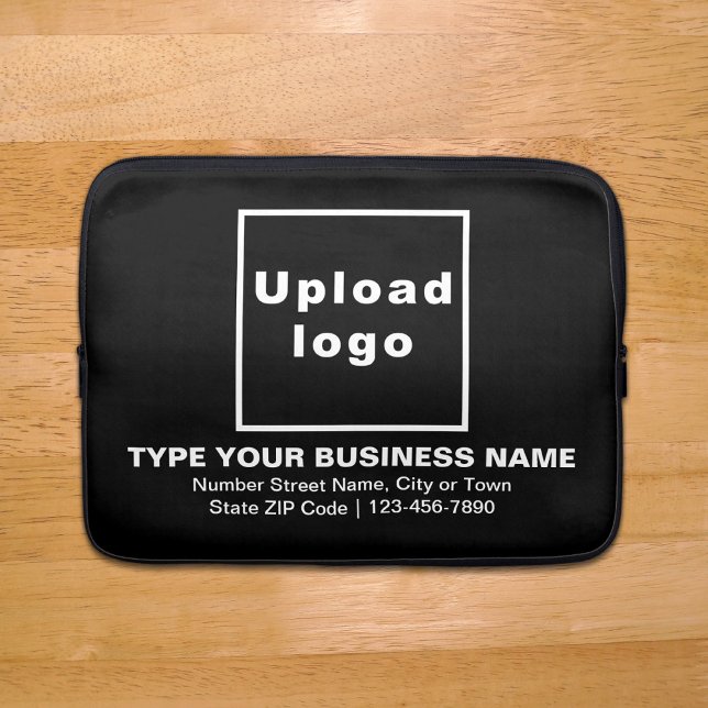 ビジネスブランドブラックラップトップスリーブ ラップトップスリーブ (Your business brand on black laptop sleeve.)