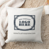 ビジネスブランドロゴとWebサイトの追加カスタム方法 クッション (ブランケット)