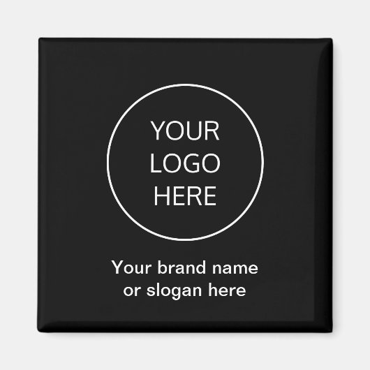 ビジネスブランドロゴブラック冷蔵庫用マグネット マグネット (正面)