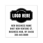 ビジネスブランドロゴ住所Phoneの自動手書き入力スタンド セルフインキングスタンプ (デザイン)