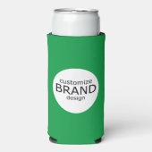 ビジネスブランド会社のロゴグリーンホワイト スリム缶クーラー (Seltzer正面)