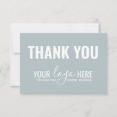 ビジネスブランド会社のロゴダスティブルーありがとう サンキューカード (正面)