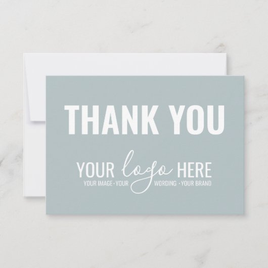 ビジネスブランド会社のロゴダスティブルーありがとう サンキューカード (正面)