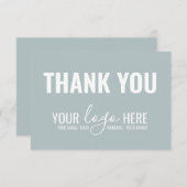 ビジネスブランド会社のロゴダスティブルーありがとう サンキューカード (正面/裏面)