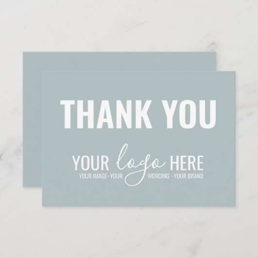 ビジネスブランド会社のロゴダスティブルーありがとう サンキューカード (正面/裏面)