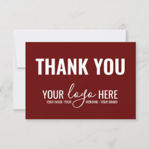 ビジネスブランド会社のロゴBurgundy Red Thank You サンキューカード