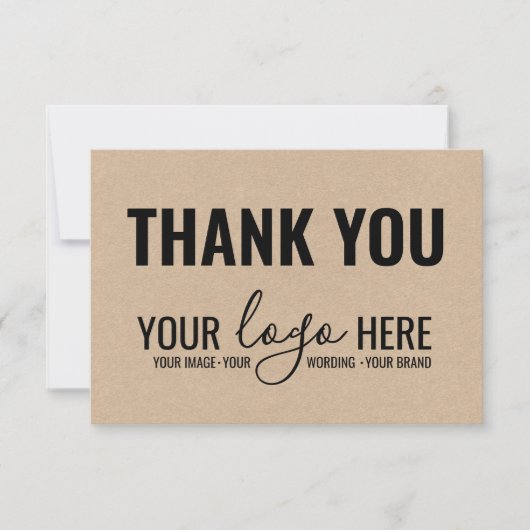 ビジネスブランド会社ロゴブラッククラフトありがとう サンキューカード (正面)