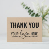 ビジネスブランド会社ロゴブラッククラフトありがとう サンキューカード (スタンド正面)