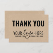 ビジネスブランド会社ロゴブラッククラフトありがとう サンキューカード (正面/裏面)