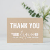 ビジネスブランド会社ロゴホワイトクラフトありがとう サンキューカード (スタンド正面)