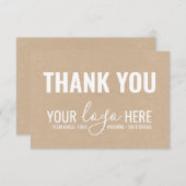 ビジネスブランド会社ロゴホワイトクラフトありがとう サンキューカード (正面/裏面)