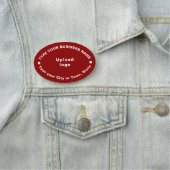 ビジネスブランド赤い楕円形の名前タグ 名札 (インサイチュ)