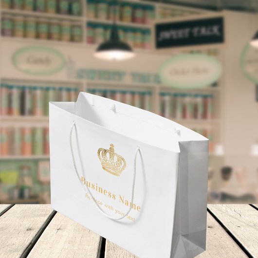ビジネスブランド金ゴールド王室のクラウン紙のショッピングバッグ ラージペーパーバッグ