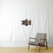 ビジネスブルドッグおもしろい- Office Dog タペストリー (インサイチュ(横))