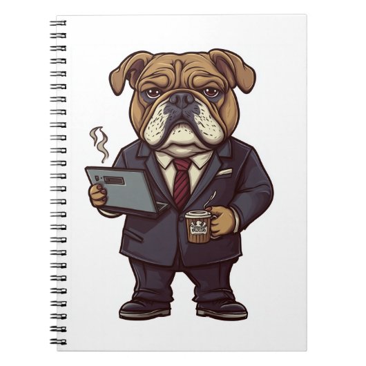 ビジネスブルドッグおもしろい- Office Dog ノートブック (正面)