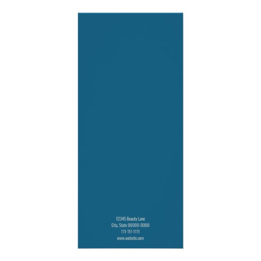 ビジネスブルーとベージュの美容院 ラックカード (裏面)