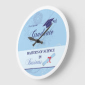 ビジネスブルーの科学修士号と渦 ラージ壁時計 (傾斜)