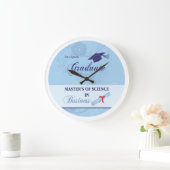 ビジネスブルーの科学修士号と渦 ラージ壁時計 (ホーム)