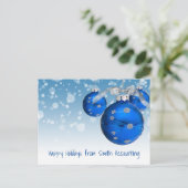 ビジネスブルークリスマス飾り シーズンポストカード (スタンド正面)