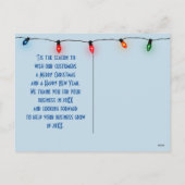 ビジネスブルークリスマス飾り シーズンポストカード (裏面)