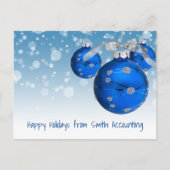 ビジネスブルークリスマス飾り シーズンポストカード (正面)