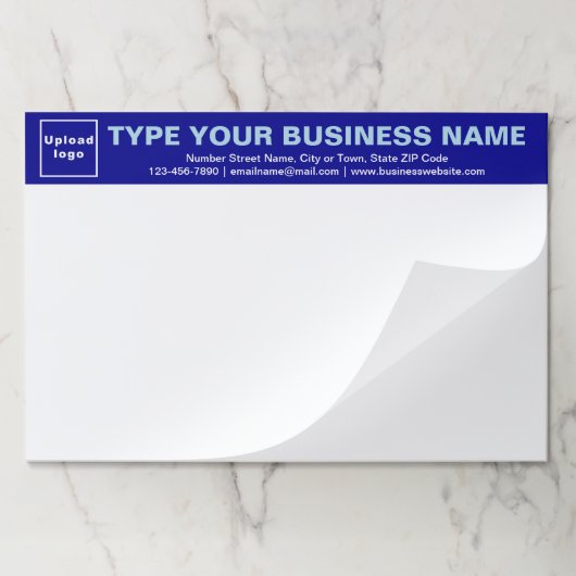 ビジネスブルー見出し大きなティアウェイ紙パッド ペーパーパッド (折り畳み)