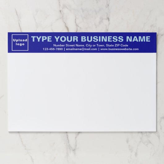 ビジネスブルー見出し大きなティアウェイ紙パッド ペーパーパッド (正面)