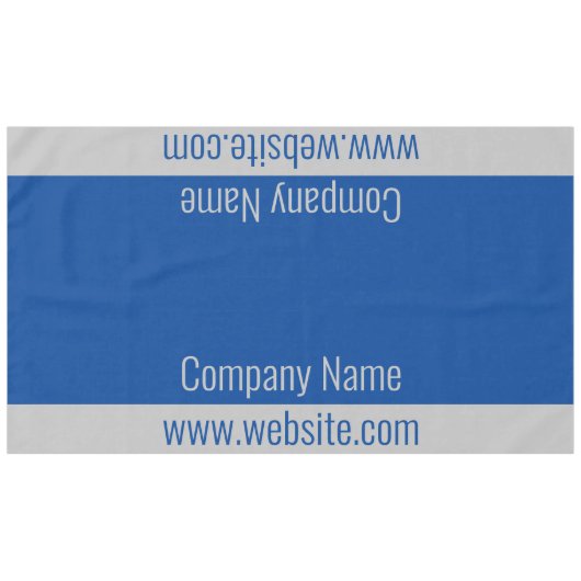 ビジネスブルー&グレー文字テンプレート テーブルクロス (正面(横))