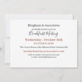 ビジネスブレックファーストミーティングコーヒーアンドクロワッサン 招待状 (裏面)