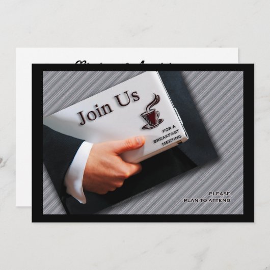 ビジネスブレックファーストミーティングプロフェッショナルギャザー 招待状 (正面/裏面)