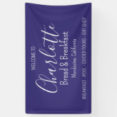 ビジネスブレッド&ブレックファーストモダンシンプルパープル 横断幕 (縦)