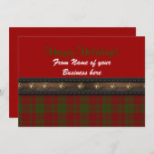 ビジネスプレイドからのハッピーホリデーズカード 招待状 (正面/裏面)