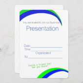 ビジネスプレゼンテーションイベントへのご招待です 招待状 (正面/裏面)