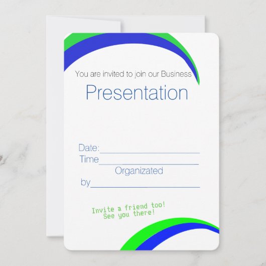 ビジネスプレゼンテーションイベントへのご招待です 招待状 (正面)