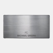 ビジネスプロフェッショナルグレイモノグラムのデスクマット デスクマット (正面)