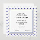 ビジネスプロフェッショナルディナーブルーダイヤモンドパターン 招待状 (正面/裏面)