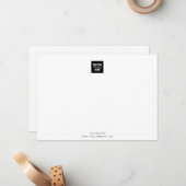 ビジネスプロフェッショナルミニマリストロゴホワイト ノートカード (正面/裏面インサイチュ)