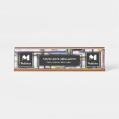 ビジネスプロフェッショナルモダンモノグラムのパーソナライズ デスクネームプレート (正面)