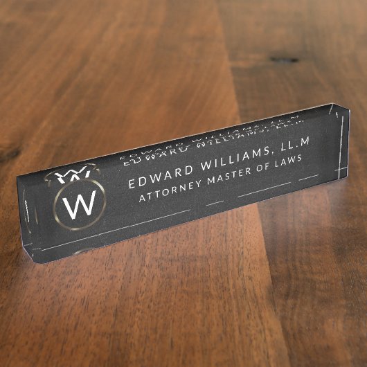 ビジネスプロフェッショナルモノグラムデスク名プレート デスクネームプレート (側面)