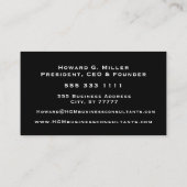 ビジネスプロフェッショナルモノグラムロゴブラックレッド 名刺 (裏面)