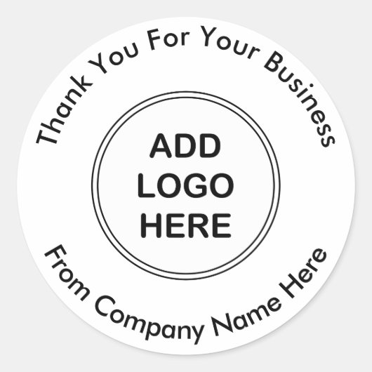 ビジネスプロフェッショナルロゴありがとうステッカー ラウンドシール (正面)