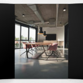 ビジネスプロフェッショナルロゴブラック3折パンフレット 三つ折りカード (内部中)