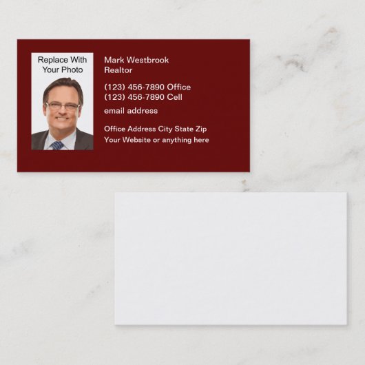 ビジネスプロフェッショナル写真テンプレート 名刺 (正面/裏面)